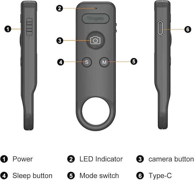 Bluetooth Remote Control for DJI Osmo Action 6/5, Smart Controller Wireless