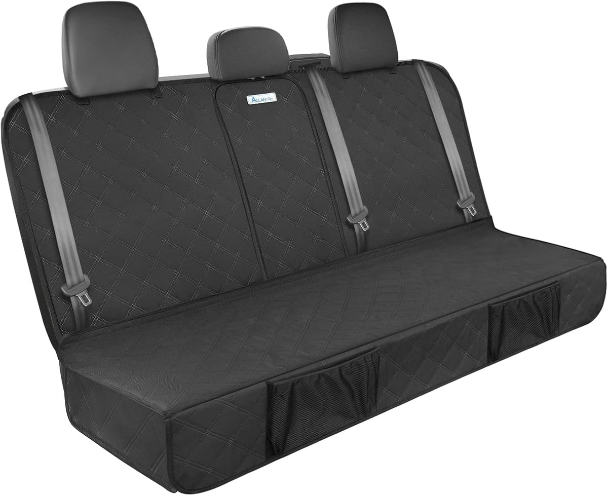 ALLANSING Upgraded 900D Heavy Duty Dog Back Bench Seat Cover for Large SUVs, Car Seat Protector, Seatbelt & Armrest Compatible, Waterproof & Non‑Slip for Dogs & Kids