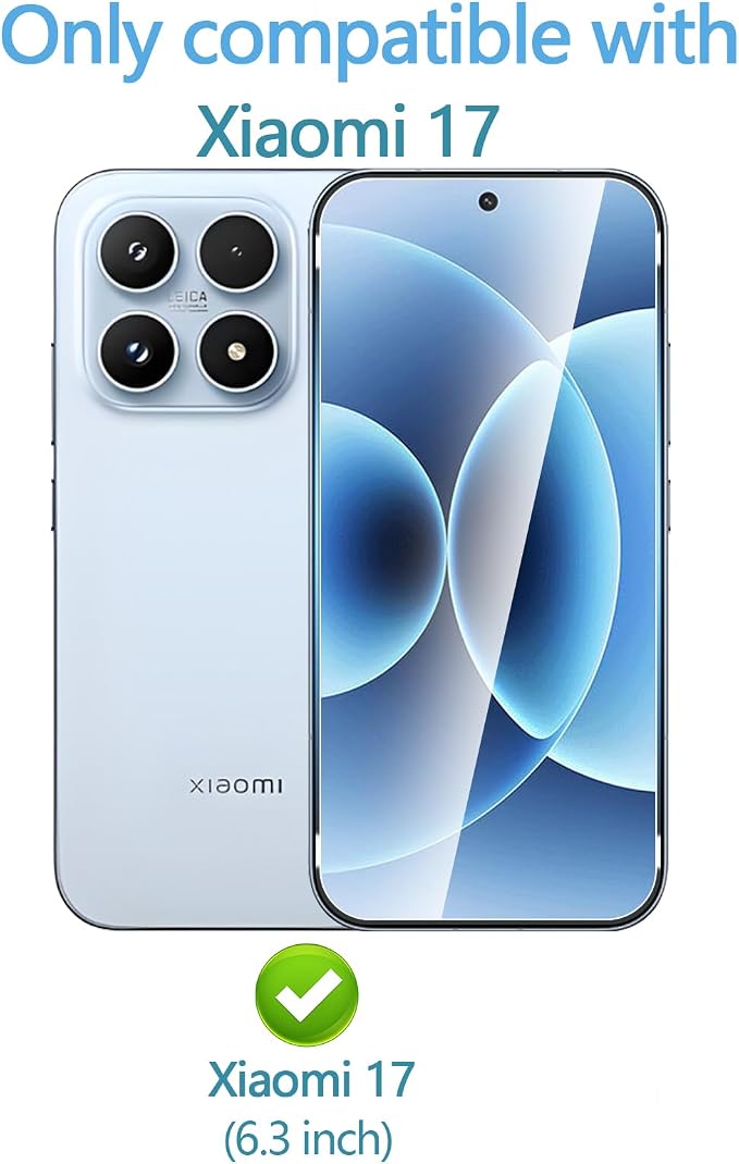 Anoowkoa 3 Pack for Xiaomi 17 Screen Protector + Xiaomi 17 Camera Lens Tempered