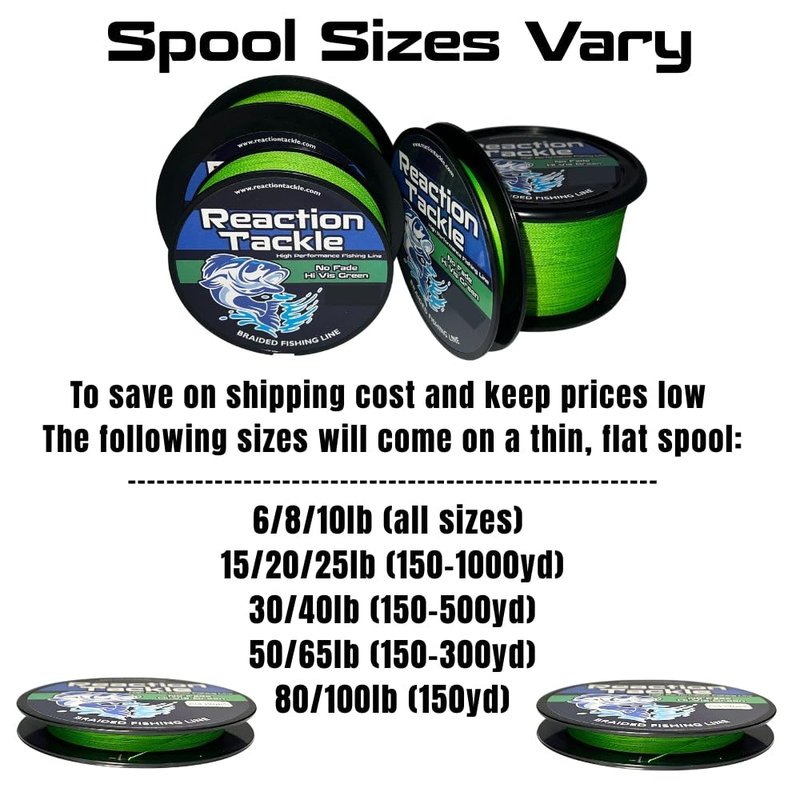 Reaction Tackle Braided Fishing Line Sea Blue 25LB 1000yd