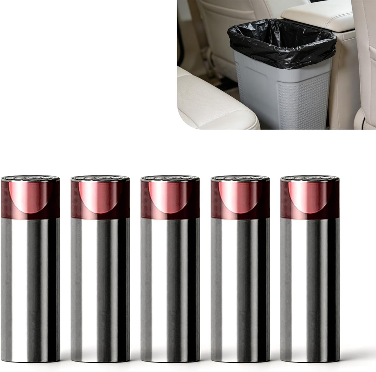 100PCS Car Trash Can Bags, Thicken Small Garbage Bags, 1-2 Gallon Portable Trash Can, Strong Mini Trash Bags, for Car Home Office Kitchen Bathroom Bedroom (Black)