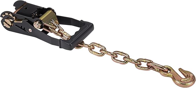 VEVOR Car Tie Down with Chain Anchors, Lasso Style 2"×120" Tire Straps, 5865 LBS Working Load, 11023 LBS Breaking Strength, with Heavy Duty Ratchets for Passenger Car, ATV, SUV, UTV, Truck, 4-Pack