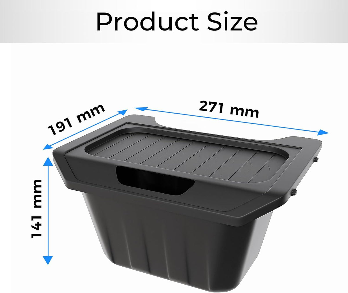 Rear Center Console Organizer for Tesla Model Y, 2024 Upgraded Anti-Slip Lid Cover, Car Trash Can for Tesla Model Y Accessories