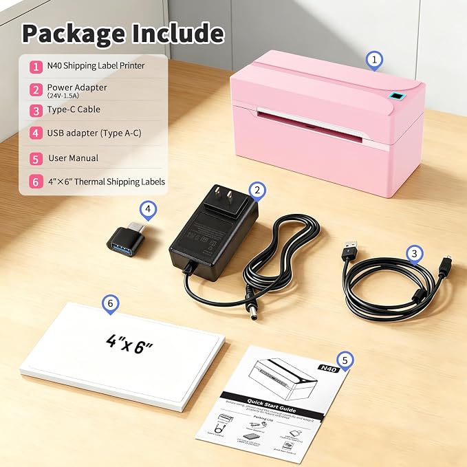 Shipping Label Printer, 4X6 Bluetooth Thermal Label Printer