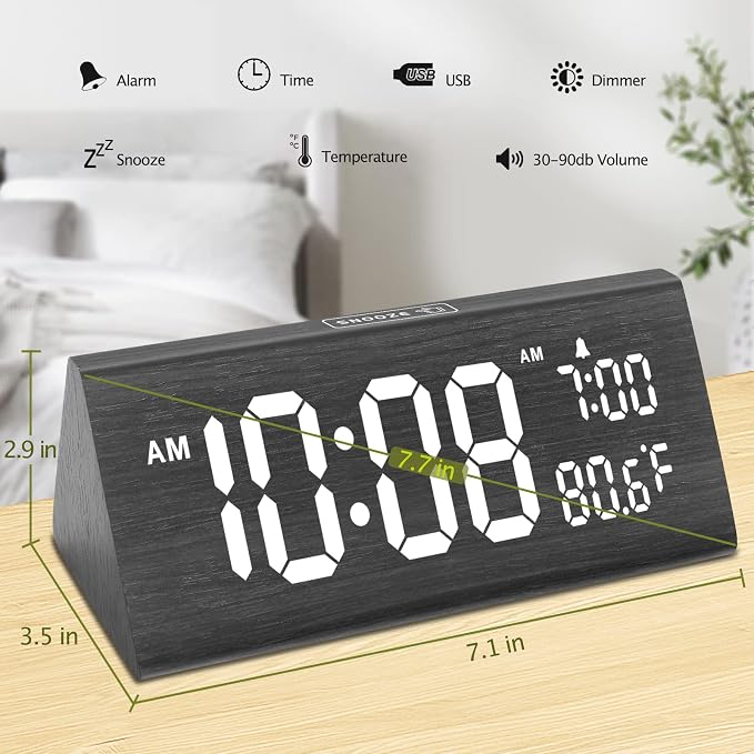 DreamSky Wooden Digital Alarm Clock