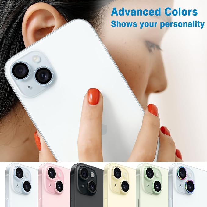 Compatible with iPhone 15 and iPhone 15 Plus Camera Lens Protector,