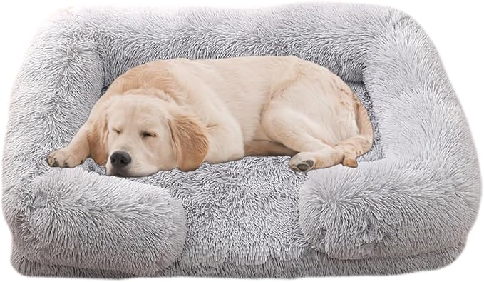 Dog Beds Large Sized dog Orthopedic, Sofa Dog Bed with Waterproof Lining and Nonskid Bottom, Rectangle Washable Dog Bed for Medium Small Dogs and Cats Comfortable ( Color : Gray1 , Size : 23 x 18" )