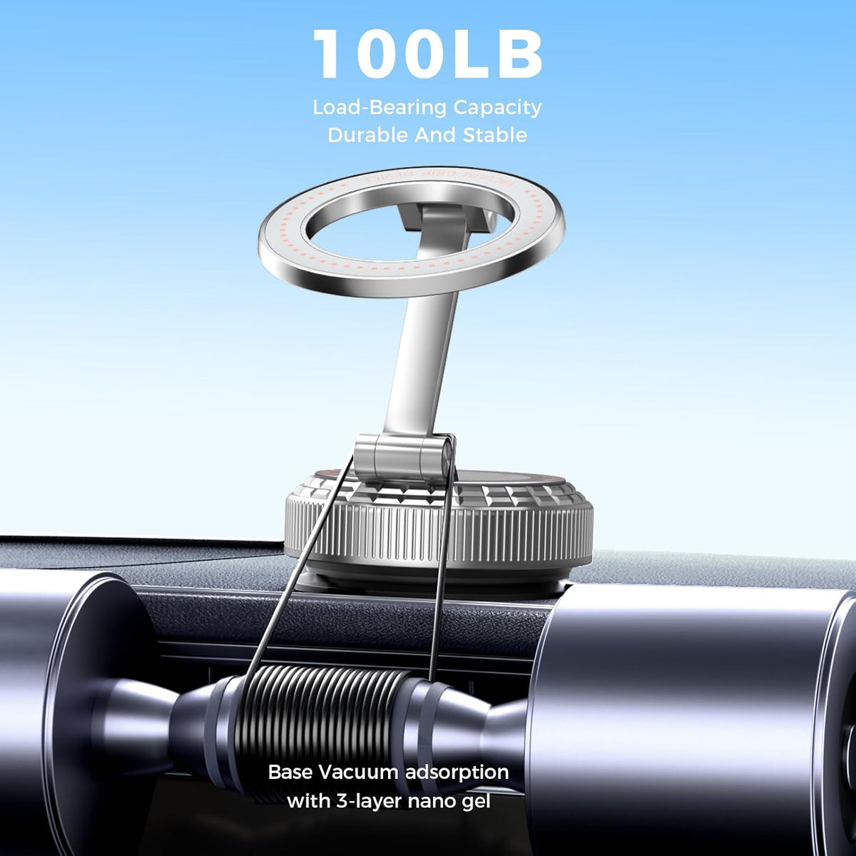 Metal Magnetic Car Phone Holder for Magsafe Phone, Silver