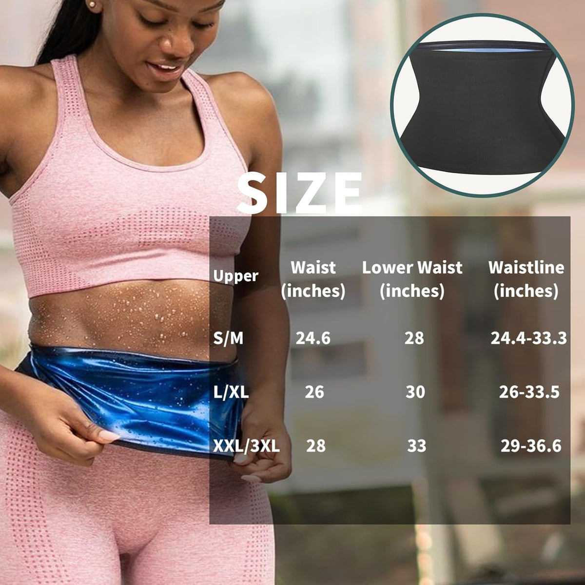 Skiennix Waist Trainer - Sweat Trimmer Belt for Women | Sauna Slimming & Lower Belly Fat Reduction