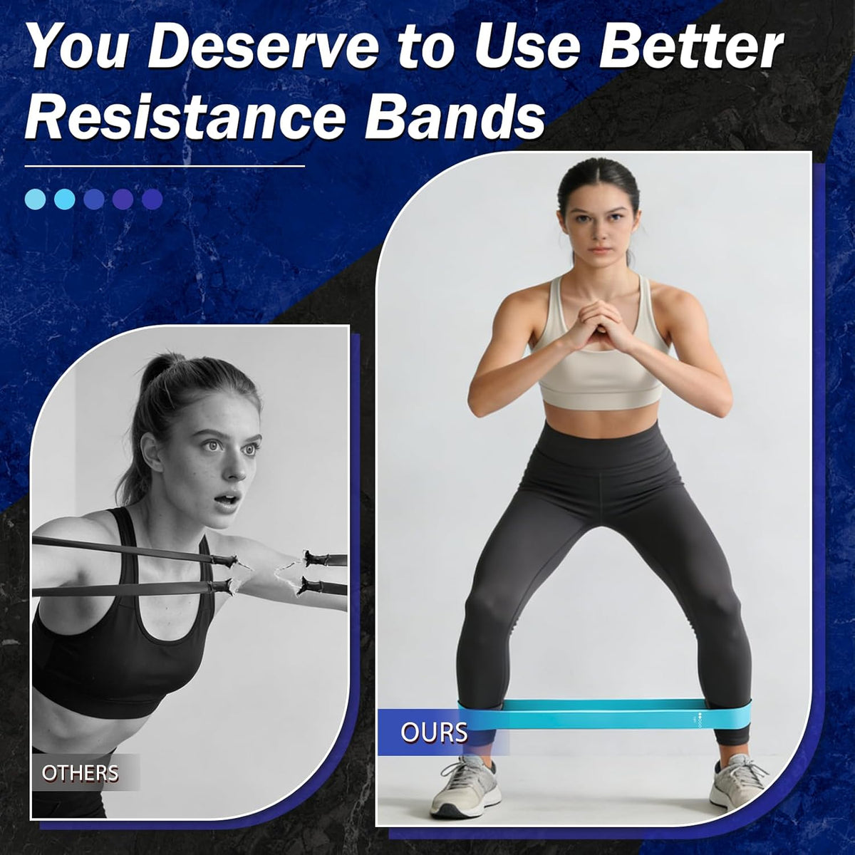 Skiennix Resistance Bands - 5 Levels of Resistance for Yoga, Pilates & Rehabilitation | Includes Woven Bag