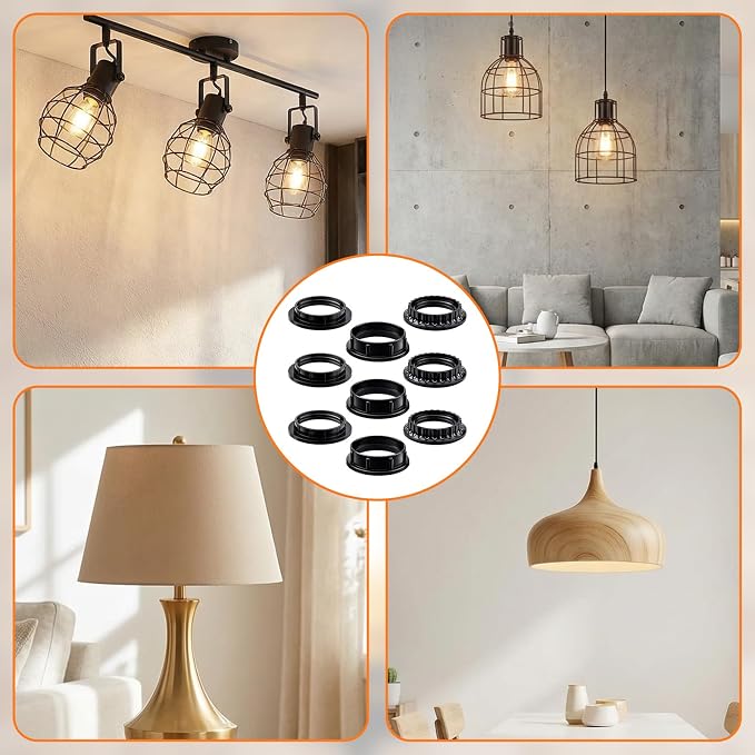 9 PCS E26/E27 Lamp Shade Rings