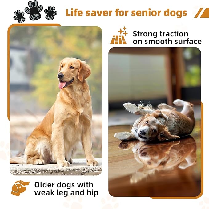 Anti-Slip Dog Paw Protector Pads for Senior Dogs, Dog Paw Adhesive Pads on Hardwood Floor,Senior Pets Essentials with Strong Traction,Puppy Grippers,12 Sets 48 pc L