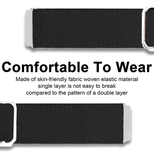 Lamshaw Compatible for RUIMEN Smart Watches Bands, 22mm Stretch Elastics Nylon Adjustable Replacement Strap Accessories for Men & Women Compatible for RUIMEN D1 1.85" Smart Watches (Black)