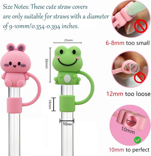 LDKEDKF Silicone Straw Covers for Stanley Cup - 11Pcs Reusable Topper for 30 & 40oz Tumblers