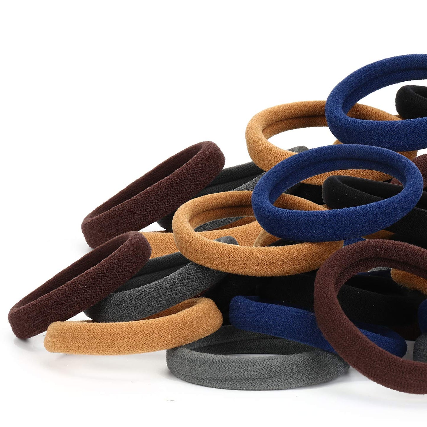 50Pcs Hair Ties For Women, Cotton Seamless Hair Bands, Elastic Ponytail Holders, No Damage For Thick Hair, 2 Inch In Diameter, 6