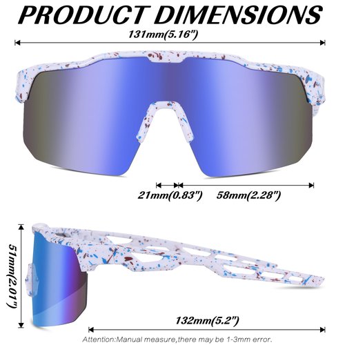 KesaPlan Kids Baseball Sunglasses, Youth Sports Sunglasses for Boys Girls 3-12 Sun Glasses for Cycling Running(Black/Green Mirrored + Green + White/Blue Mirrored)