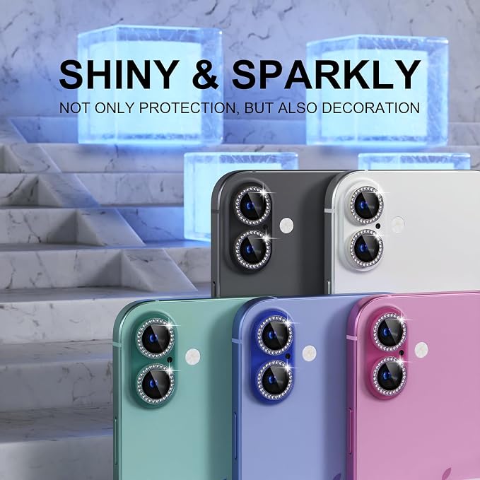 Choiche Compatible for iPhone 16 /iPhone 16 Plus Camera Lens Protector Bling