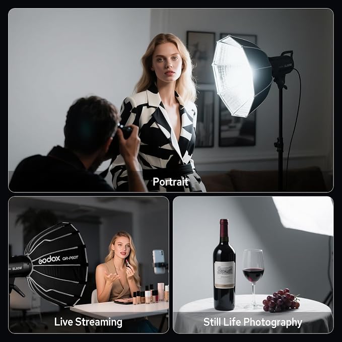 Godox SL60W LED Video Light, 60W 5600K Daylight LED Continuous Light SL-60W