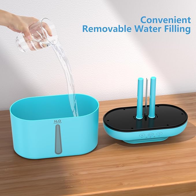 SZO Humidifiers for Bedroom, 2.5L Capacity, Auto Shut-Off, Easy to Fill & Clean, 16 dB Quiet Ultrasonic Humidifier for Large Room, Plants, Baby Nursery, Indoor, Night Light(Blue)