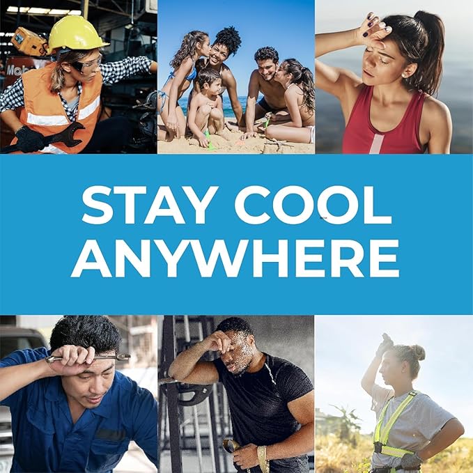SHAKEitCOOL Original Cooling Towel – Be Cool in Style - Heat Relief, Soft, Lightweight, Sun Protection, Easy Clean - Perfect for Biking, Hiking, Running, Yoga, Golf, Gym, Baseball - Cheer