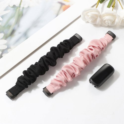 Folavii 2 Pack Compatible with Fitbit Inspire 3 Bands for Women Men, Scrunchie Stretchy Strap Cute Elastic Sport Replacement Fabric Cloth Wristband for Fitbit Inspire 3/Inspire 2