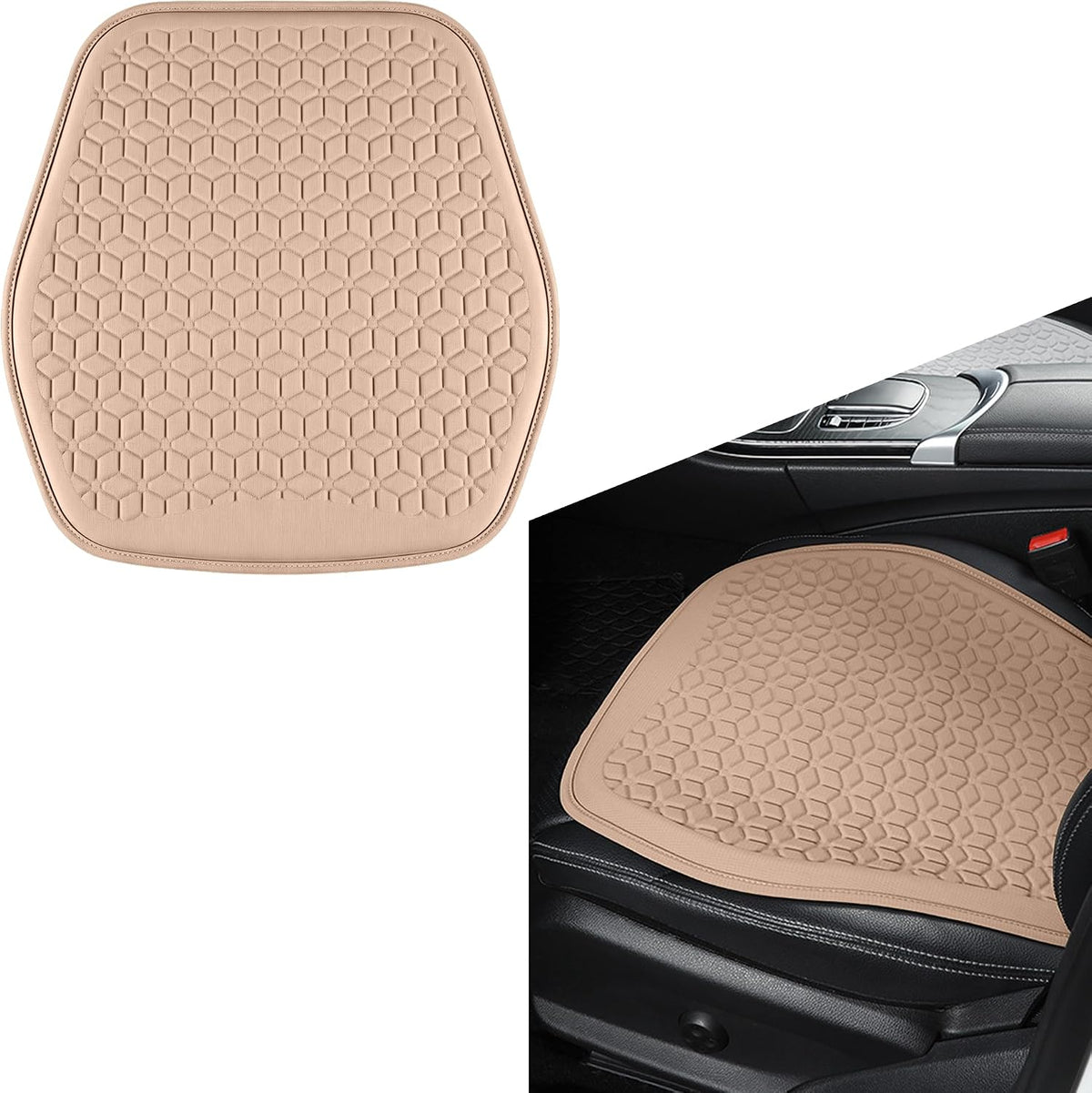 Thin Gel Car Seat Cushion, Non-Slip & Comfortable Automotive Front Seats Cushion Pad for Driver, Breathable Vehicle Interior Mat Cover Accessories,Green