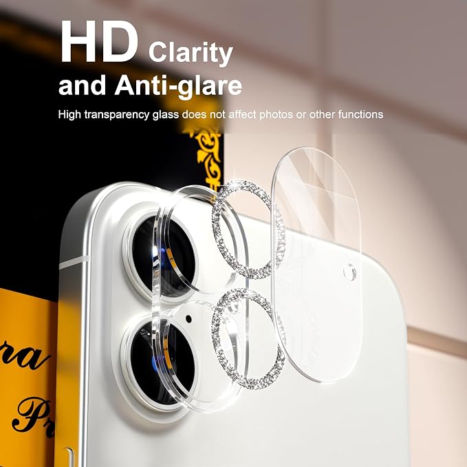 for 6 Pack iPhone 17 / iPhone 16 / iPhone 16 Plus Camera Lens Protector 9H