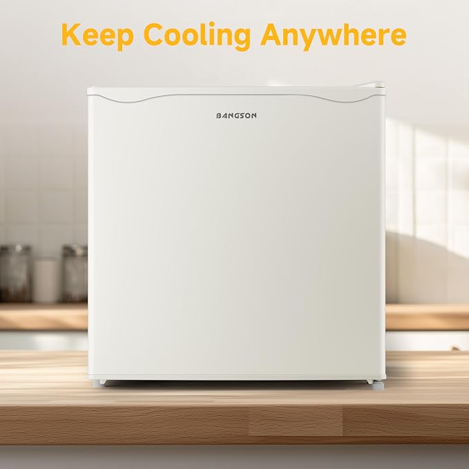 1.7 Cu.Ft Mini Fridge with Freezer,Cream White | Compact Single Door Refrigerator - Energy Saving, Low Noise - Perfect for Office, Apartment, Dorm, Bedroom