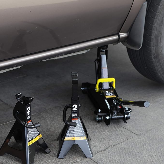 Torin AT82001B Hydraulic Trolley Service/Floor Jack Combo with 2 Jack Stands, 2 Ton (4,000 lb) Capacity, Black