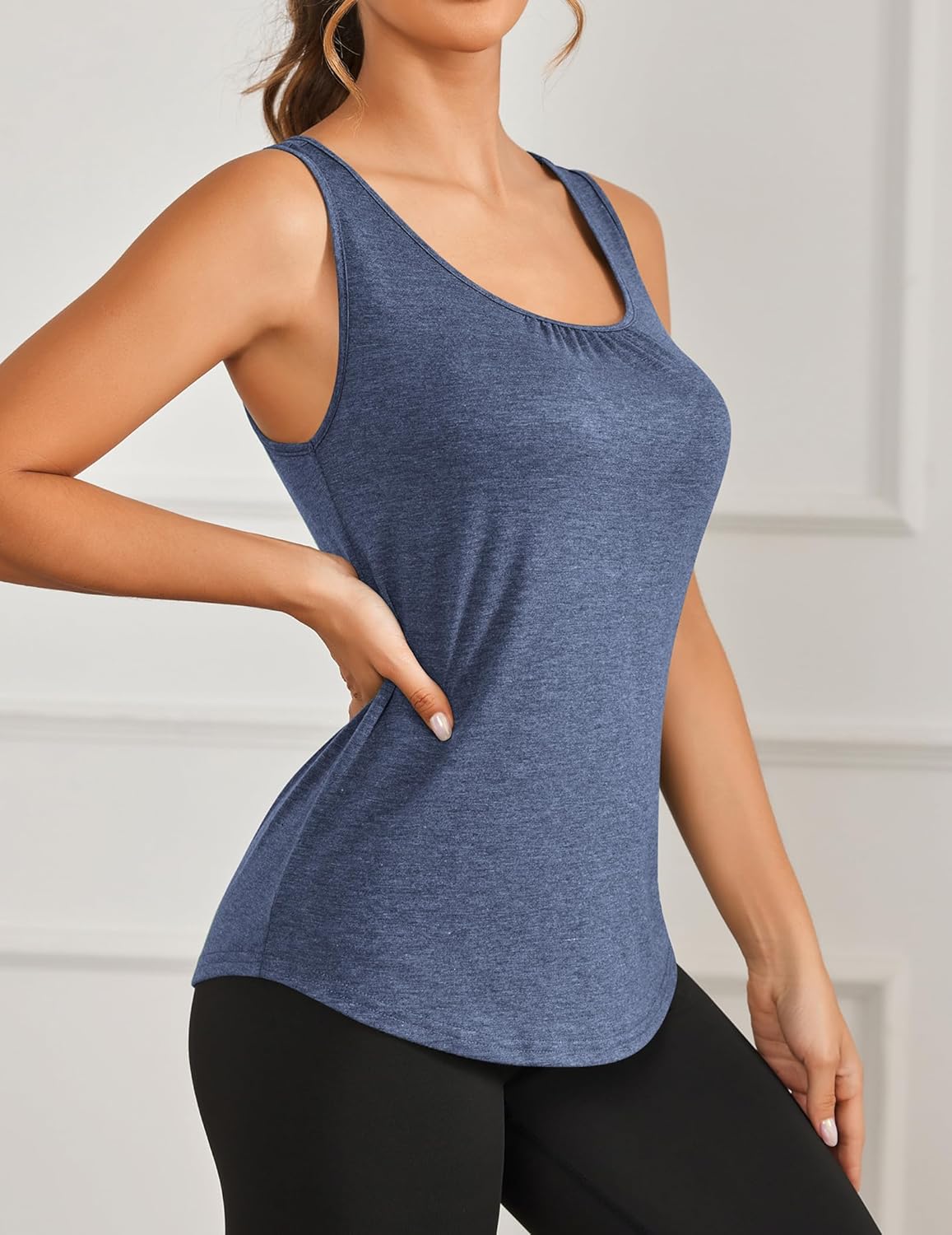 PINSPARK Workout Tops for Women - Lightweight Racerback Tank Shirts for Yoga & Gym | 2-Pack S-3XL