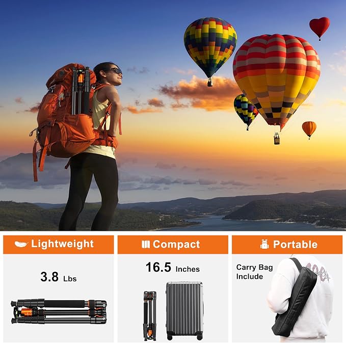 JOILCAN Tripod for Camera, Heavy Duty Travel Tripod for Binoculars Spotting