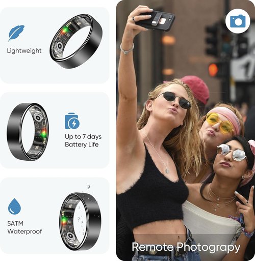 BENIO Gen 2 Smart Ring - Heart Rate & Fitness Tracker | 5ATM Waterproof, Sleep & Blood Oxygen Monitor for iOS/Android