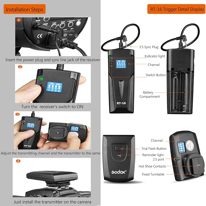 2pcs Godox MS300 Studio Flash Kit