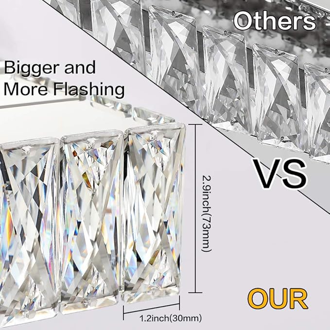 ZUZITO 6 Lights Bathroom Vanity Light - LED Bathroom Lights Over Mirror 5CCT Dimmable - Modern Crystal Chrome Vanity Wall Light