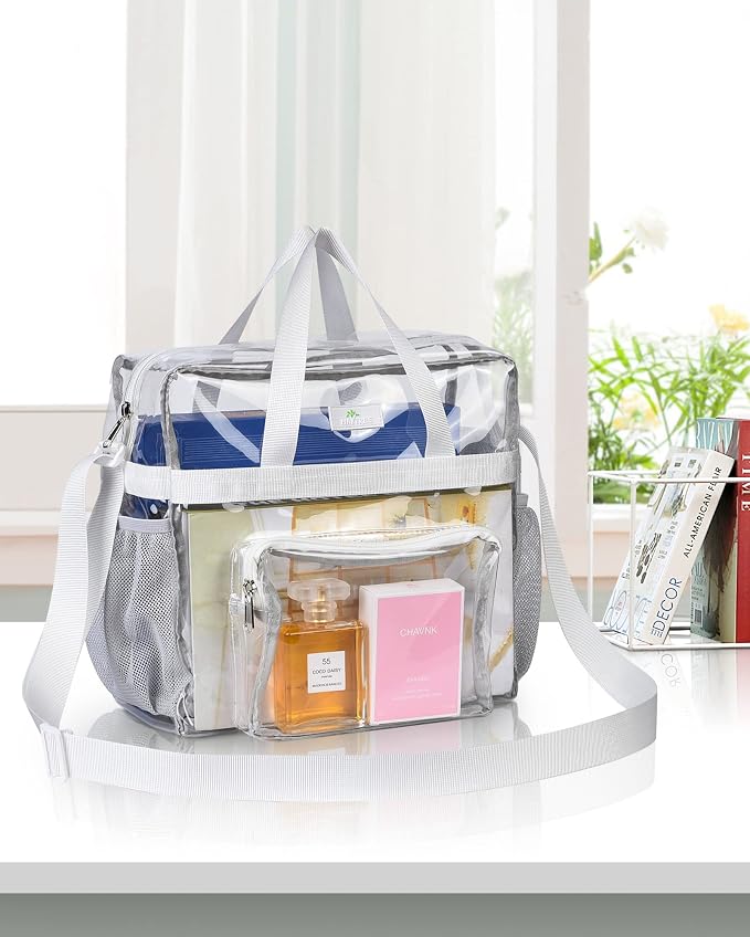 MAY TREE Clear Bag for Stadium Events 12×6×12 Clear Tote Lunch Bag