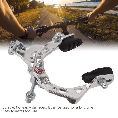 equlup Bike Brake Caliper, Aluminum Alloy Bike Brake Caliper Universal Front and Rear Bike Brake Cycling Accessory for Bikes, Motorcycles (Silver)
