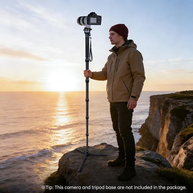 Manbily Camera Monopod with 360° Ball Bowl Head and 1/4inch Arca-Swiss Quick