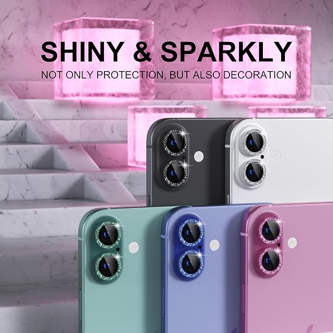 Choiche Compatible for iPhone 16 /iPhone 16 Plus Camera Lens Protector Bling