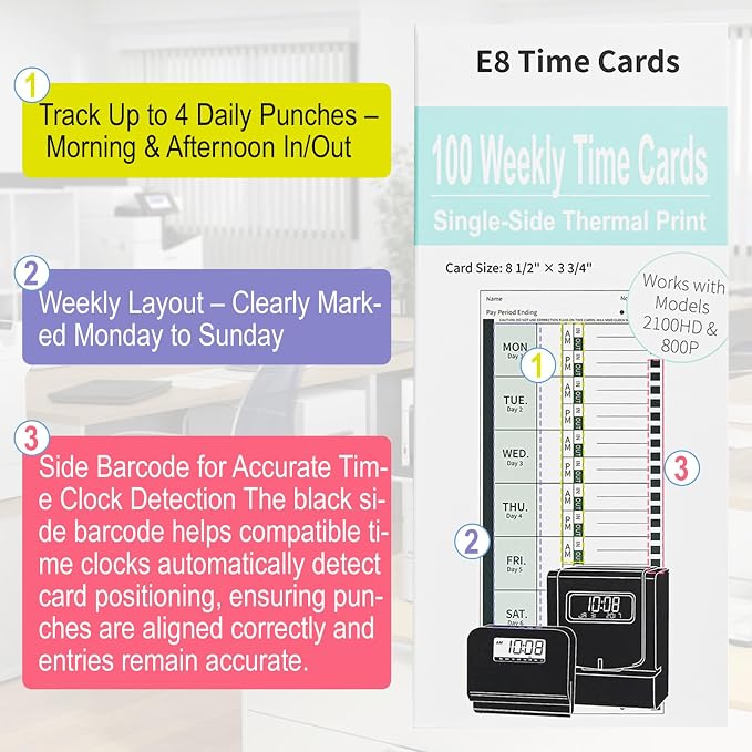 600 E8 Weekly Thermal Time Cards