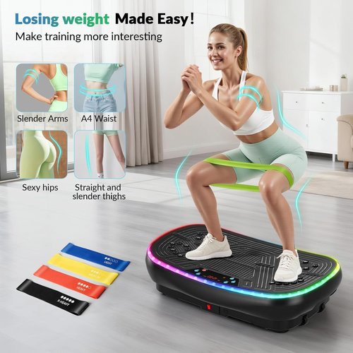 EvoSpark Vibration Plate Exercise Machine - Dual Motor 3D & 4D Whole Body Vibration for Weight Loss | Home Workout Equipment