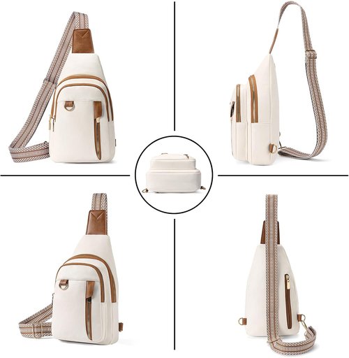GAEKEAO Sling Bag - Stylish Vegan Leather Crossbody Fanny Pack for Travel | Versatile Chest Bag