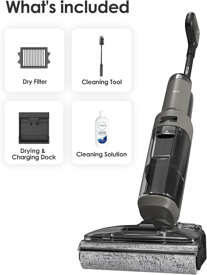 Tineco Floor ONE i6 Stretch Wet Dry Vacuum Cleaner, Vacuum & Mop All in One, 20kpa Powerful Suction, Up to 40 Minutes Runtime, 180° Lay-Flat, Anti-Tangle Design, Full-Path Self-Cleaning&185℉ Flashdry