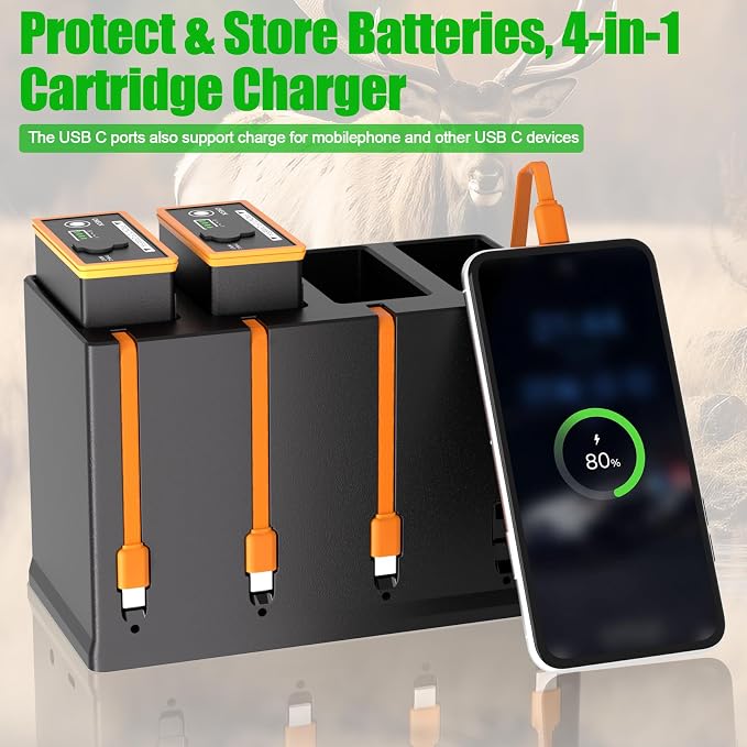 JYJZPB 4-Slot Battery Charging Station Compatible