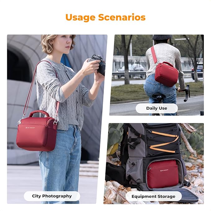 K&F CONCEPT Camera Sling Bag Small Crossbody Camera Case DSLR/SLR/Cute Compact
