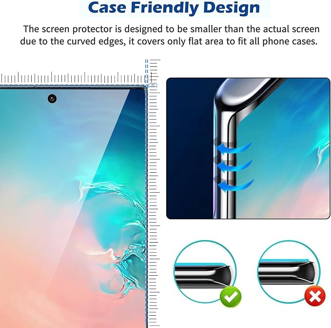 3 Pack Galaxy S10 Screen Protector, HD Clear Tempered Glass, Fingerprint Unlock