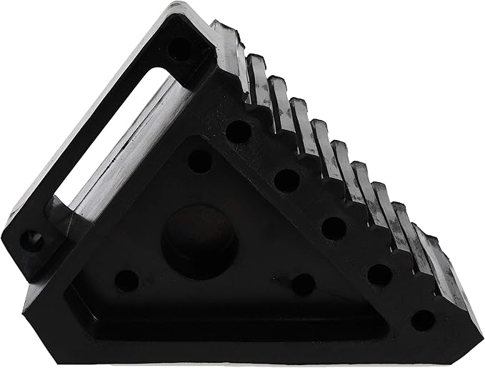 BIG RED T43202 Torin Steel Jack Stands: 3 Ton (6,000 lb) Capacity, Red, 2 Count (Pack of 1) & MAXXHAUL 70472 Solid Rubber Heavy Duty Black Wheel Chock 2-Pack, 8" x 4" x 6"