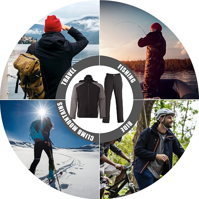 K.E.J. Golf Rain Jacket for Men Waterproof Raincoat Lightweight Jacket Golf Suit for Hiking Cycling Running Camping Traveling