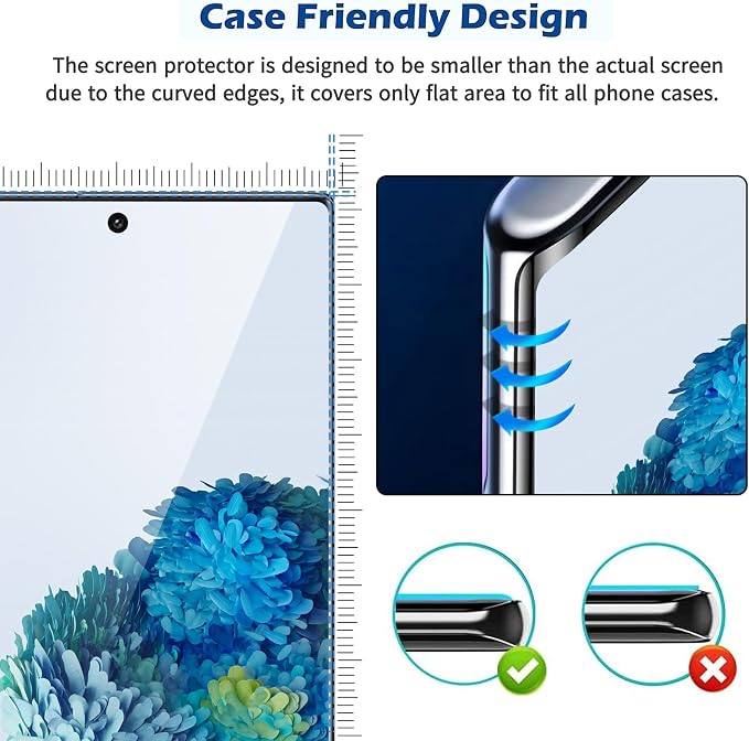 3 Pack Galaxy S20 Screen Protector, HD Clear Tempered Glass, Fingerprint Unlock
