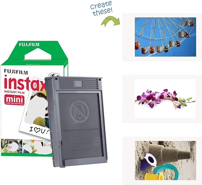 Fujifilm Instax Mini 12 Instant Camera Clay White + Fuji Film Value Pack +