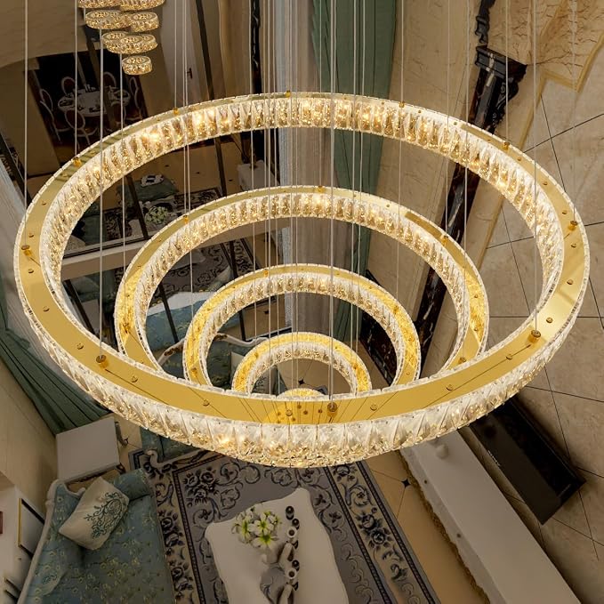 HAIXIANG 5-Rings Modern Chandelier